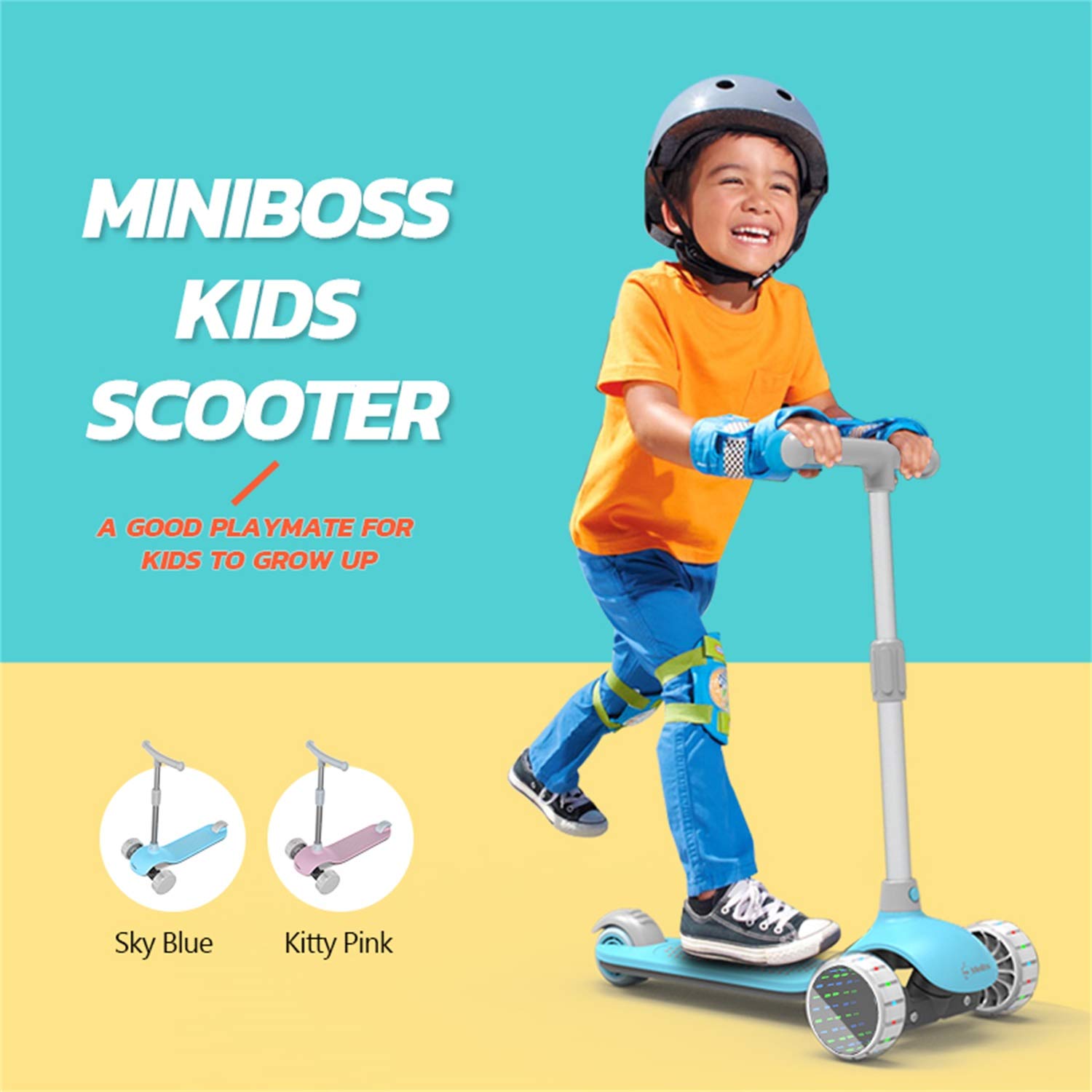 Buy MiniBoss Kick Scooter for Kids, 3 Wheels Kids Scooter with