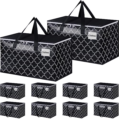 HomeHacks Heavy Duty Moving Bags, 10 Packs, 88L, Black