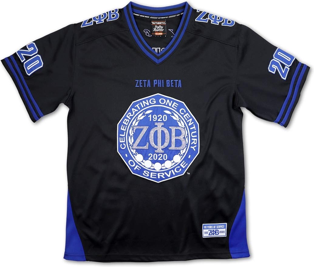 TCEShop Big Boy Zeta P Beta Centennial Divine 9 S14 Ladies Football Jersey [Black - L] - ID#27267