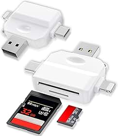 Leitor de Cartão SD 3 em 1, Adaptador SD para USB e USB-C, Compatível com iPhone, iPad, Android, Mac e PC – Transferência de Dados para Câmera Digital, Suporte SDXC/SDHC