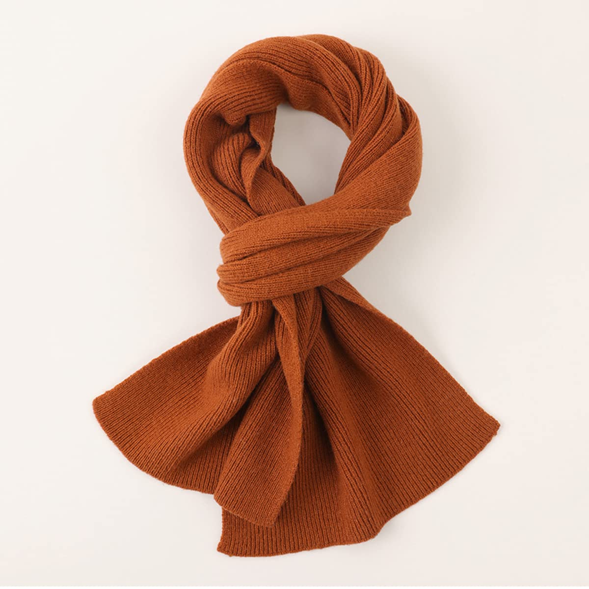 YUONNY Bufanda de Lana de Punto para Hombres y Mujeres, Invierno Suave Braga Cuello de Punto Cálido, Unisex Color Sólido Pañuelo de 100% Lana, Moda Clásico Bufanda Cálida