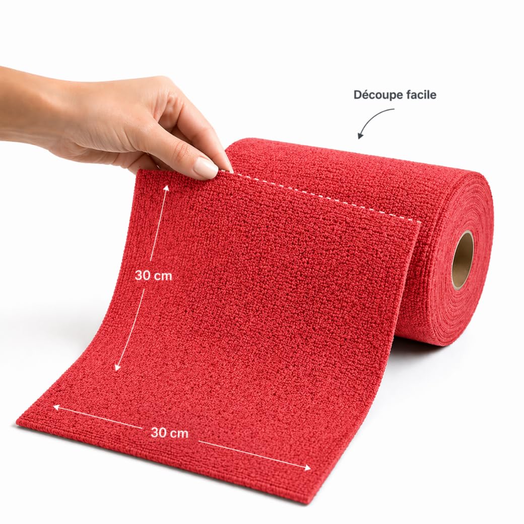 Phoenix Rollo de Microfibra Box de 75 paños de Microfibra Reutilizables – paños de Limpieza mágicos para Ventanas y Coches, Microfibra, 30 x 30 cm, Gruesos y absorbentes, Color Rojo