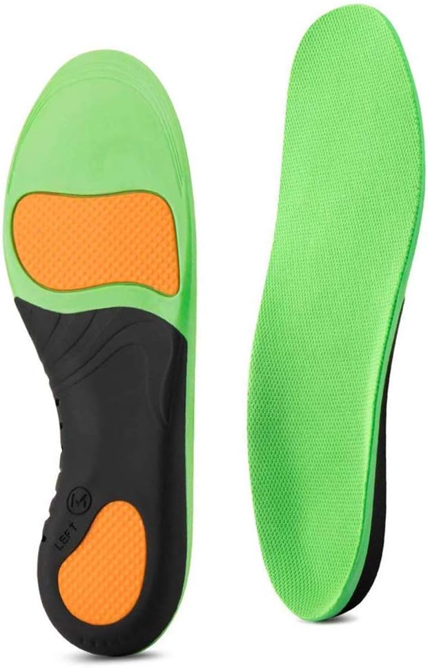 Arch Support Orthotic Insoles Plantar Fasciitis Professional Arch Pain Flat Feet High Arch Orthotic Insoles ((2pair) M Size (8.5-10 / W 9.5-11) (11.02"), Green)