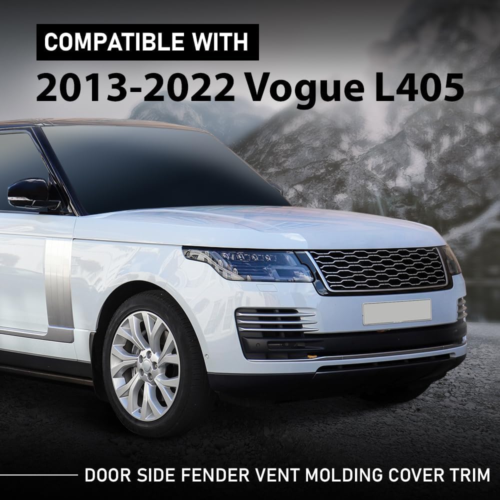 G-PLUS Door Side Fender Vent Molding Cover Trim LH&RH Compatible with Range Rover Vogue L405 2013-2022 Silver