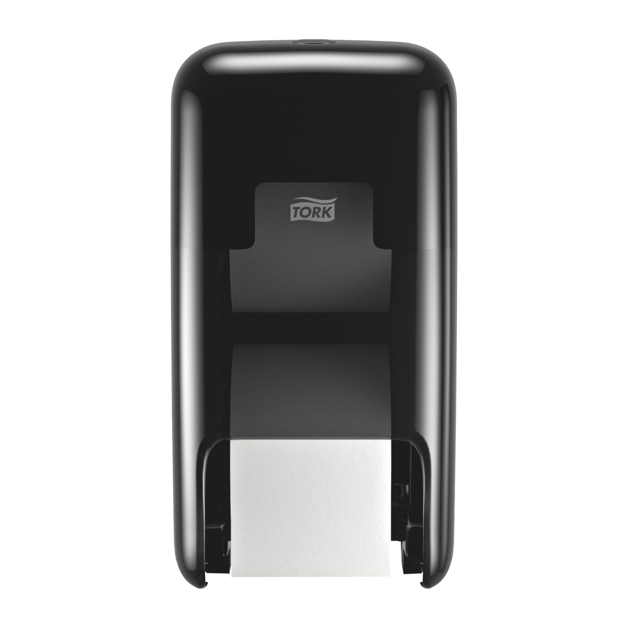 Tork OptiServe 2-Roll Coreless Toilet Paper Dispenser Black T7, Vertical Dispenser, Elevation Design, 558042