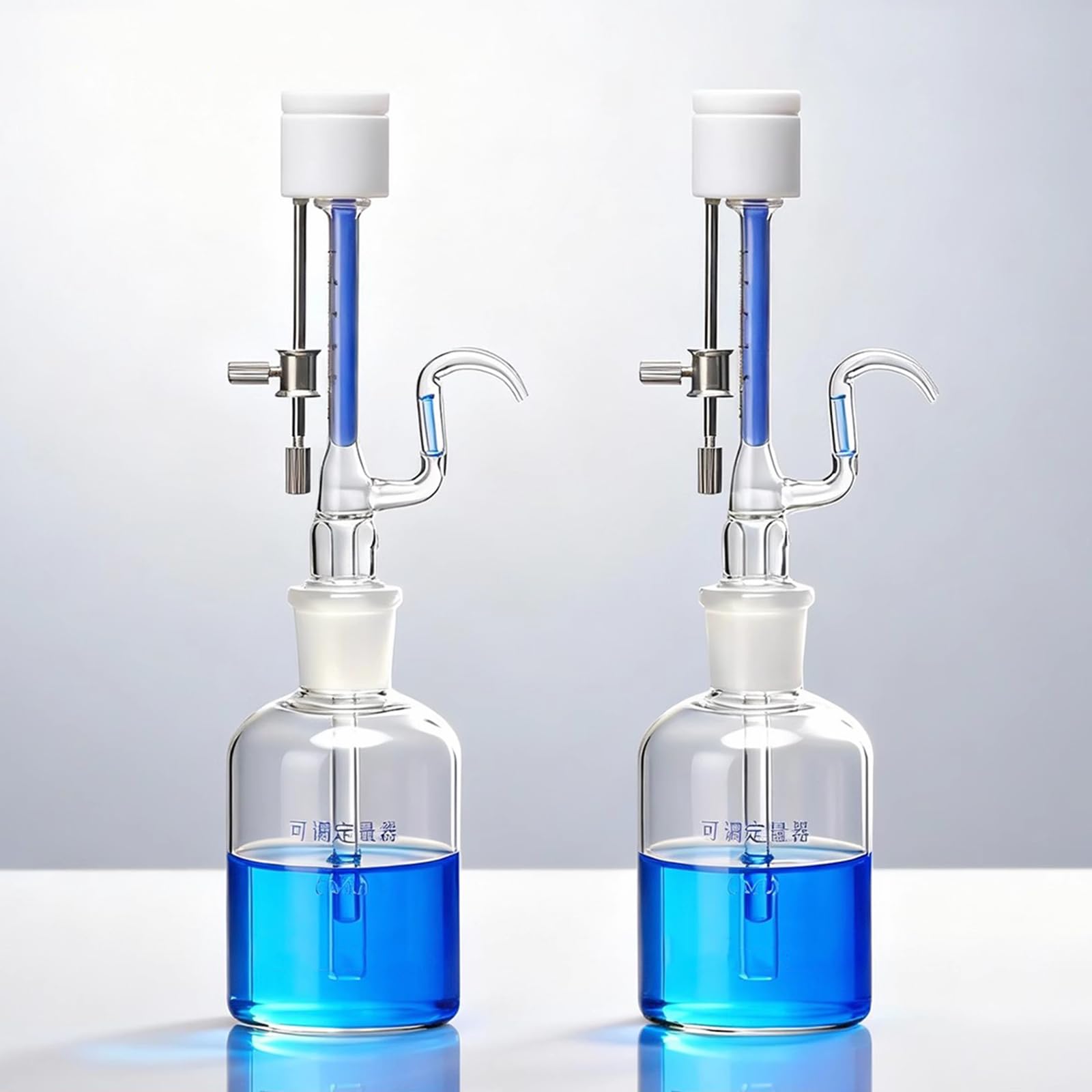 Dispositivo dosificador de líquido, pipeta de vidrio micro ajustable de 1/5 ml con perilla de ajuste de acero inoxidable para mediciones precisas de laboratorio