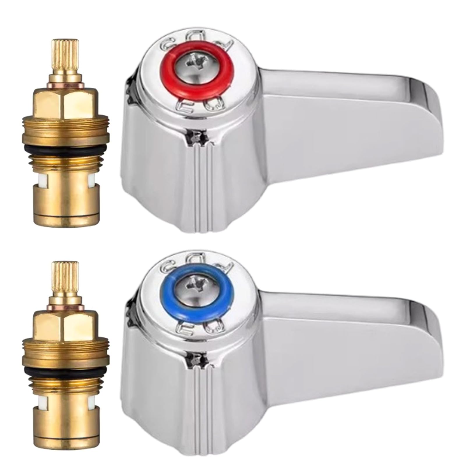 and Cold Water Faucet Gate Cartridges Hand Wash Sink Faucet Handle Faucets Gate Hot and Cold Knob Handle with Hot and Knob with