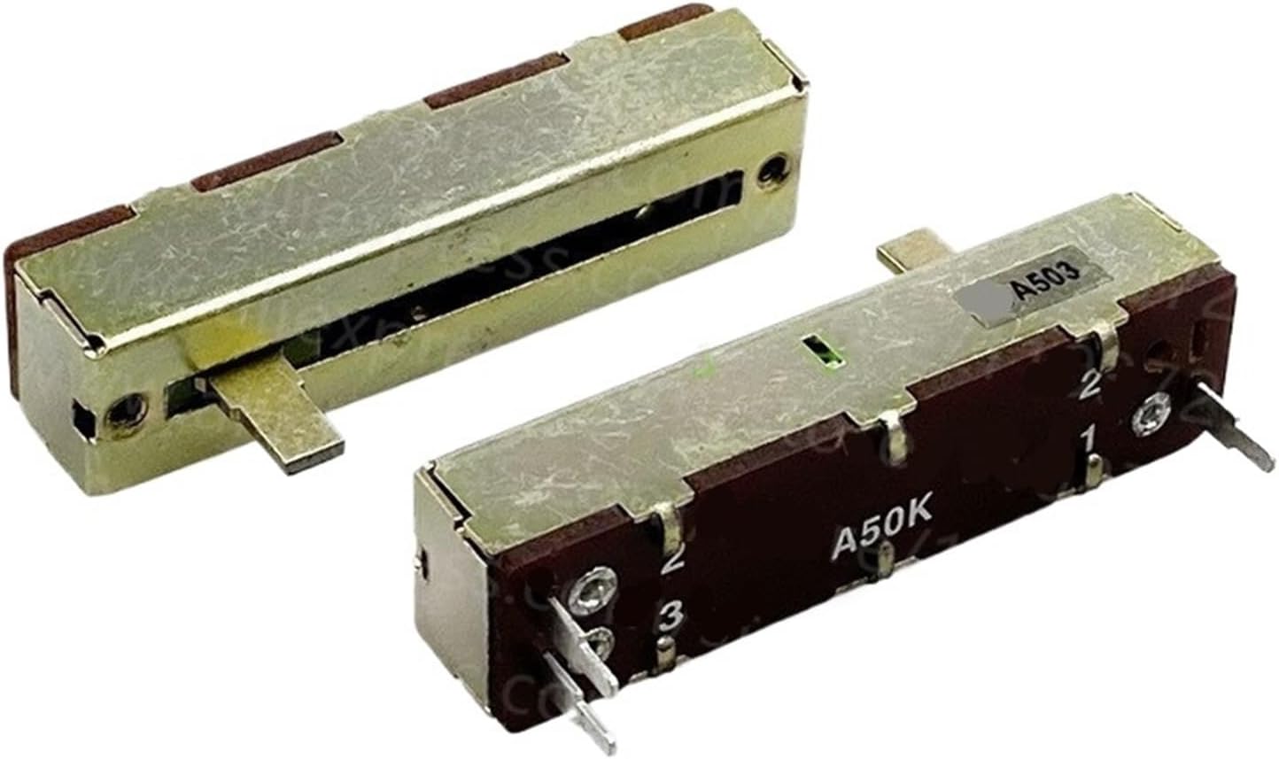 2PCS Single 3-pin Straight Slide Potentiometer A50K Long 50mm Stroke 30mm Dimming Console Mixer Fader
