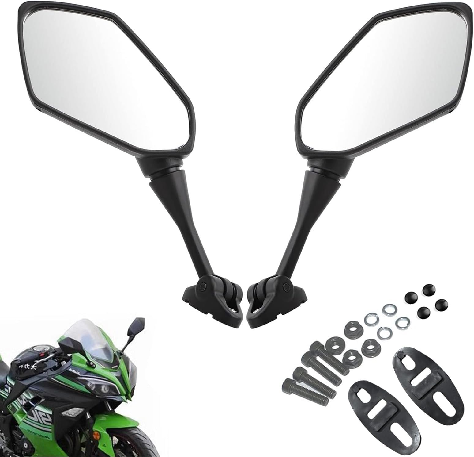 Heart Horse Motorcycle Mirrors Rear View Mirrors Compatible with CBR600 F4 F4I 1999-2006 CBR900 CBR919 CBR929 CBR954 1998-2003 RC51 RVT1000 DD250E DD300 DD350