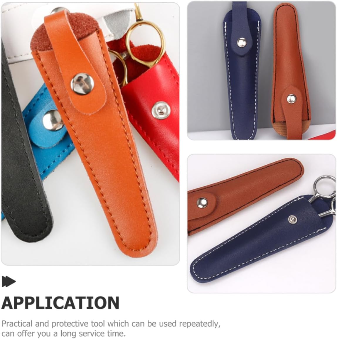 2pcs Salon Scissor Bags Pu Leather Scissor Holder for Hairdressers, Practical Tool Storage Case Suitable for Cutting Hair in Salon, Brown Color
