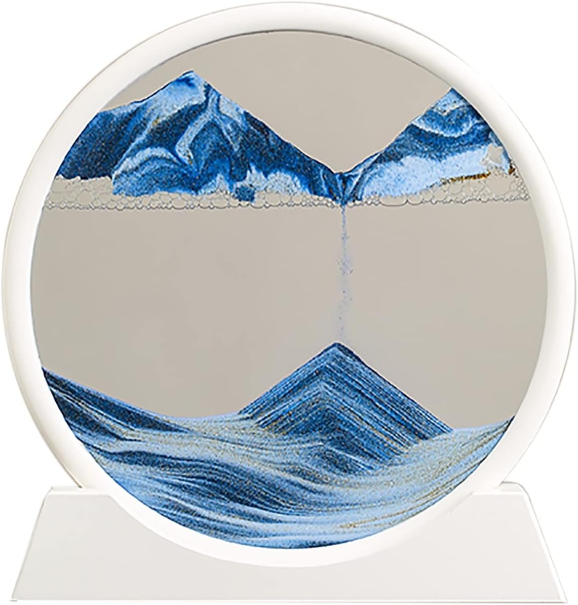 Flowing Sand Painting,Moving Sand Art Picture for Desktop Home Decor,Office Work Quicksands Painting,Round Glass 3D Deep Sea Sandscape in Motion Display Flowing Sand Frame