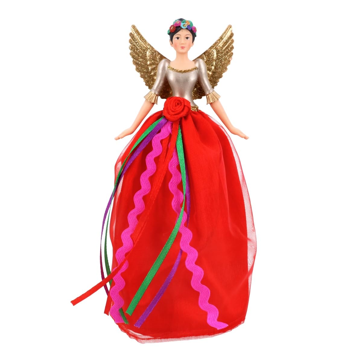 Gisela Graham Pink Carnival Design Christmas Tree Topper Fairy