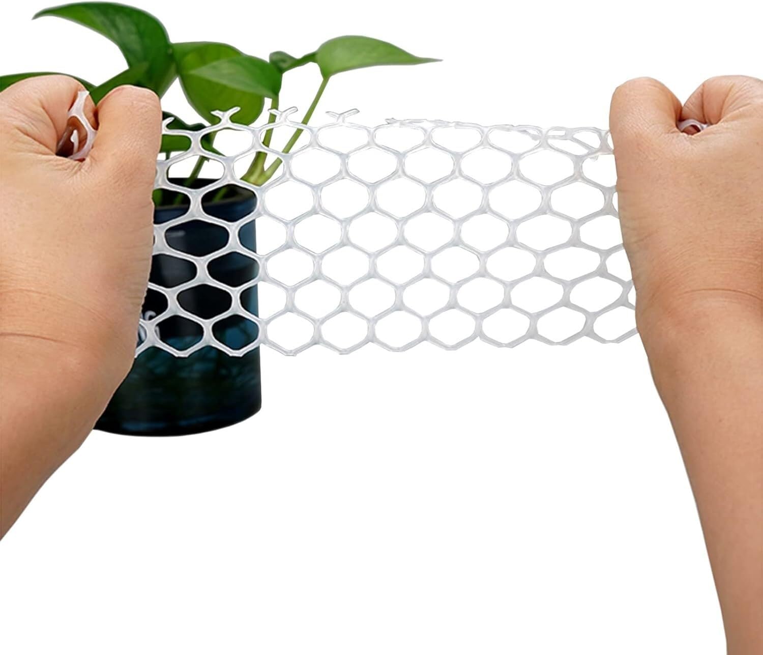 Clôture en maille plastique blanche 0.2x5m avec mailles hexagonales de 0.8 cm pour balcon