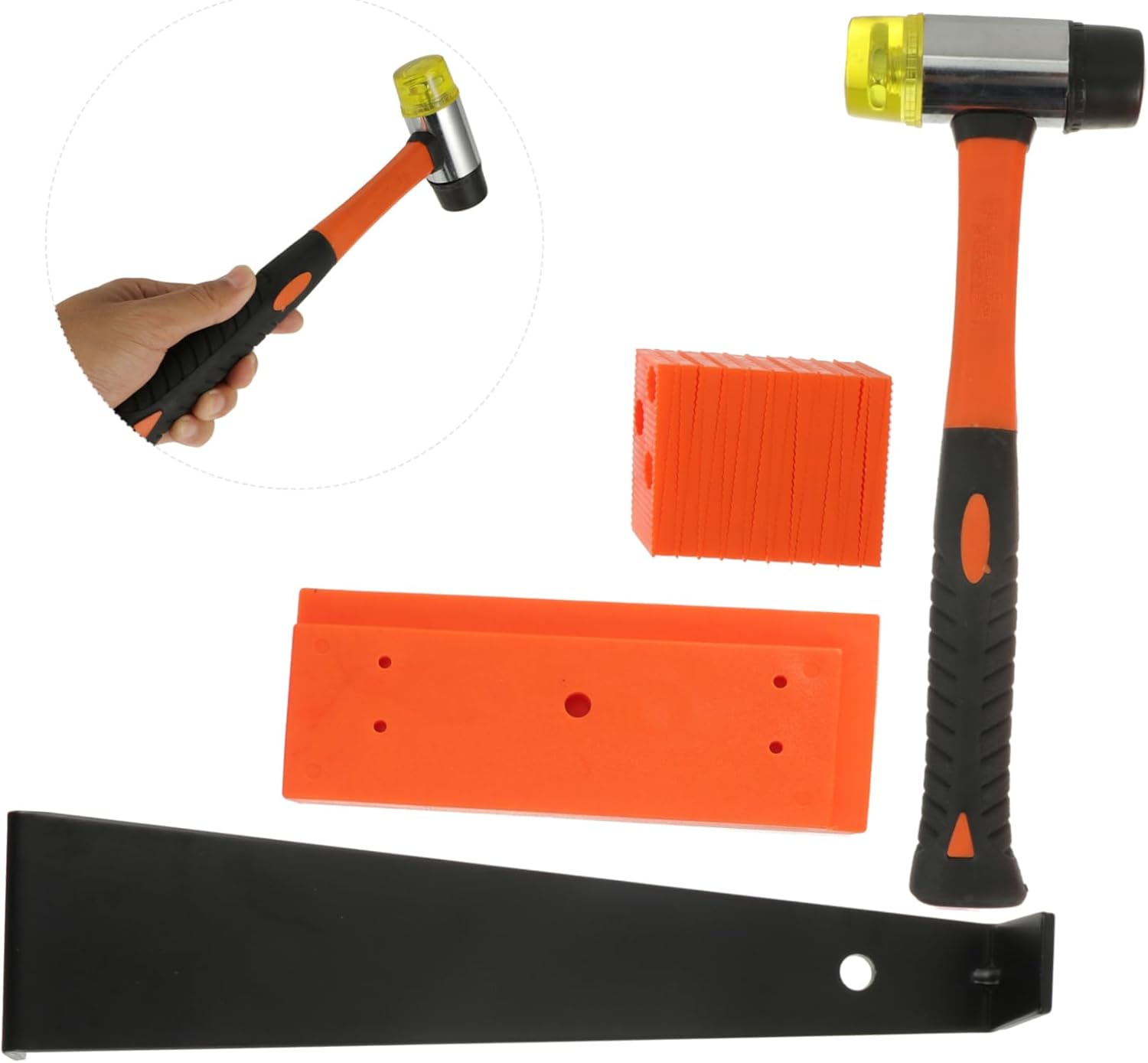 Generic 1set Flooring Assembly Tool for Laminate and Hardwood Installation Includes Mallet Spacers Pull Bar and Tapping Block for Easy Use