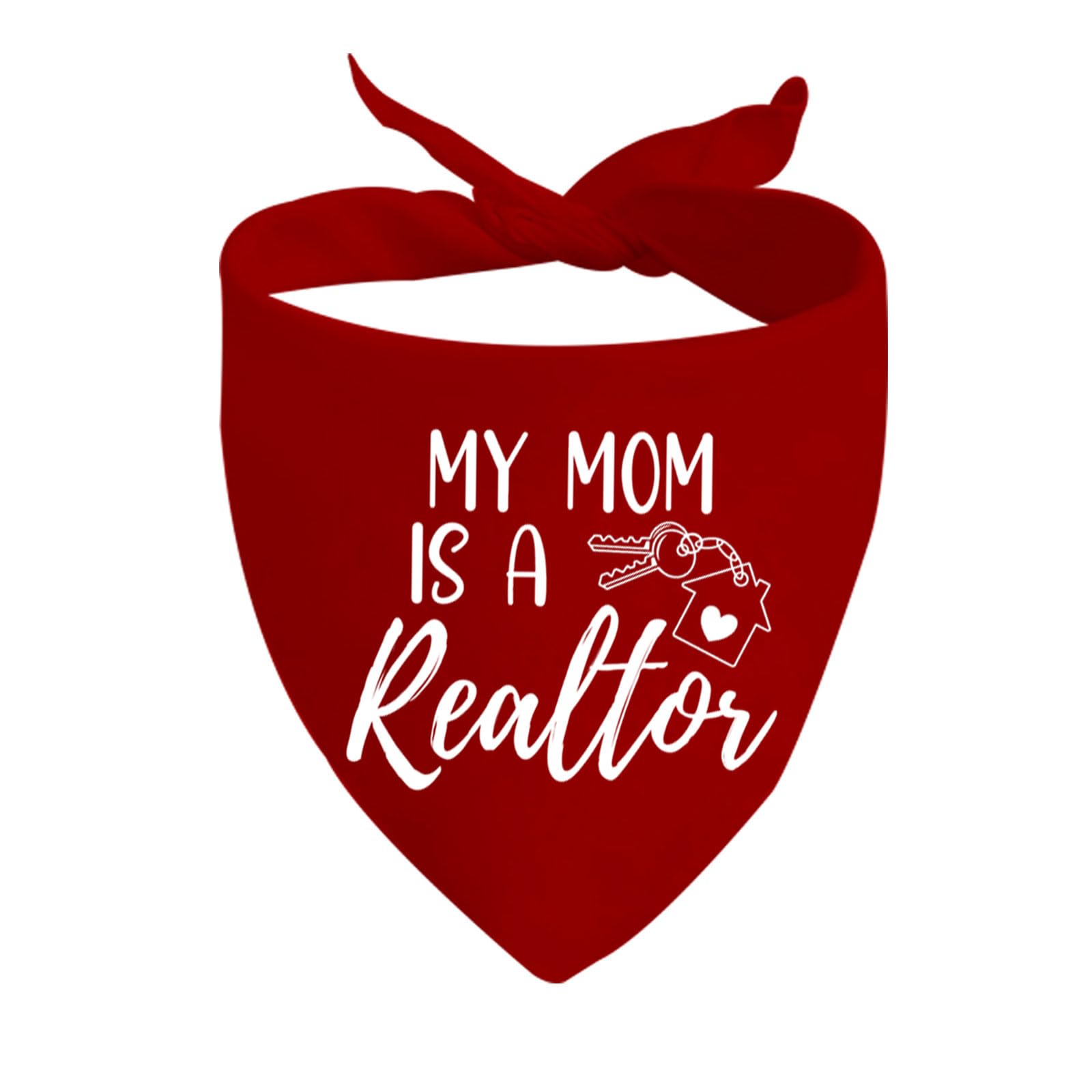 Bandana chien humour My Mom is a Realtor foulard lavable pour grand ou petit animal