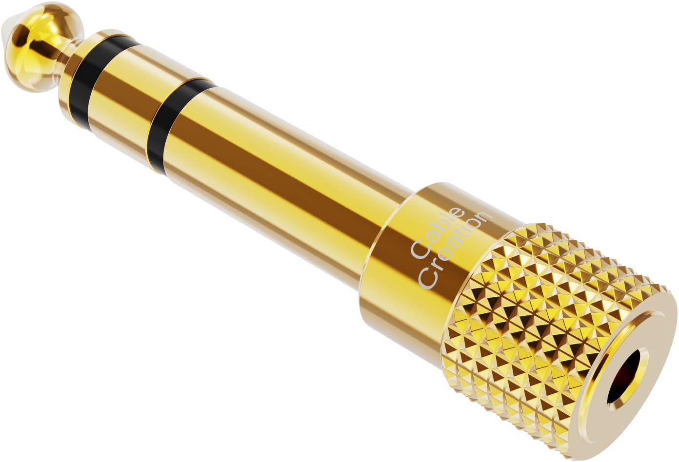CableCreation 6.35mm Stereo Plug to 3.5mm Stereo Jack Adaptor, 6.35mm Male to 3.5mm Female, Gold Plated
