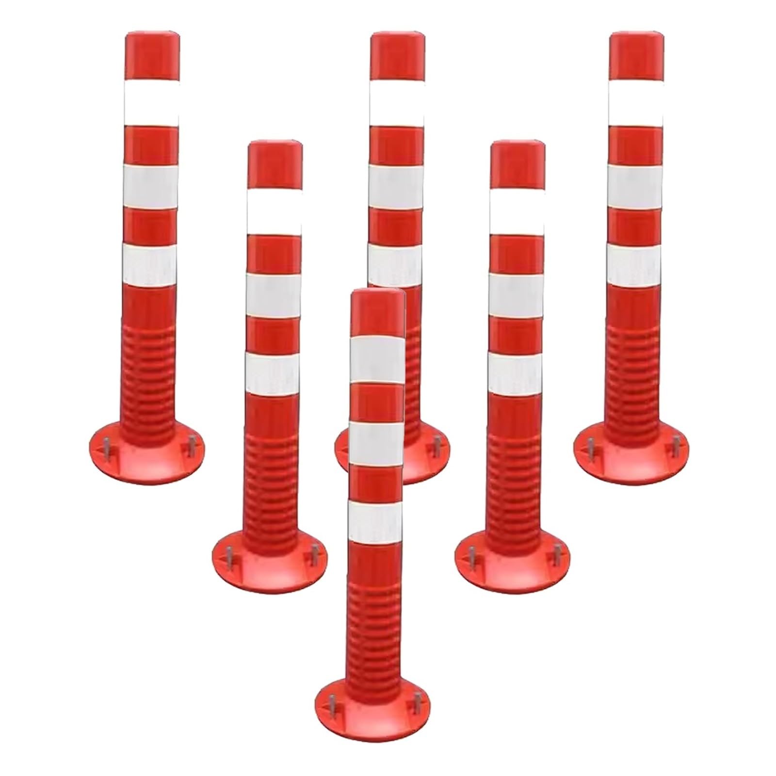 Générique Poteaux de signalisation routière - Lot de 6 cônes de sécurité Flexibles et Amovibles pour parkings, Jardins, allées et Rues - Poteaux de barrière commerciaux r