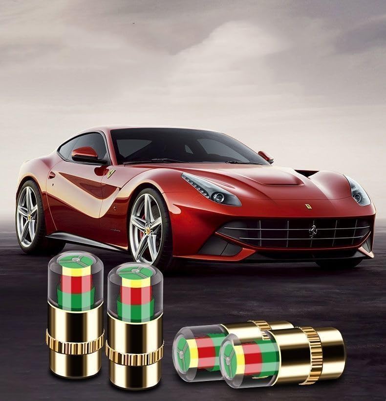 Miniatura 5 de Tapones de válvula para monitor de presión de neumáticos, indicador de alerta de 36 PSI, 2.4 bar, núcleo de cobre, paquete de 4