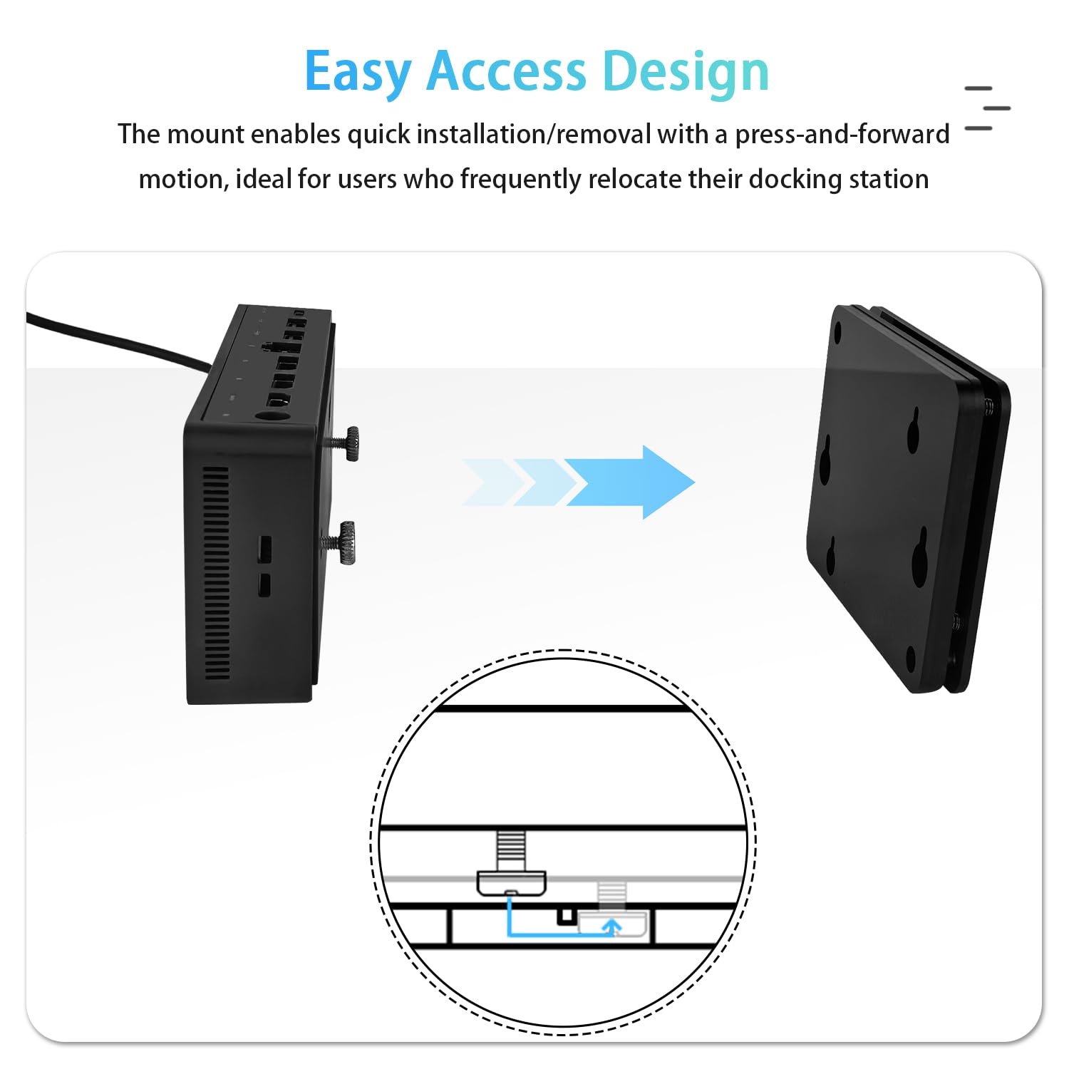 IFCASE Support mural pour station d'accueil Dell UD22, WD22TB4, WD19, WD19S, WD19TB, WD19TBS, WD19DCS avec support Power Brick (180 W/130 W) (noir)