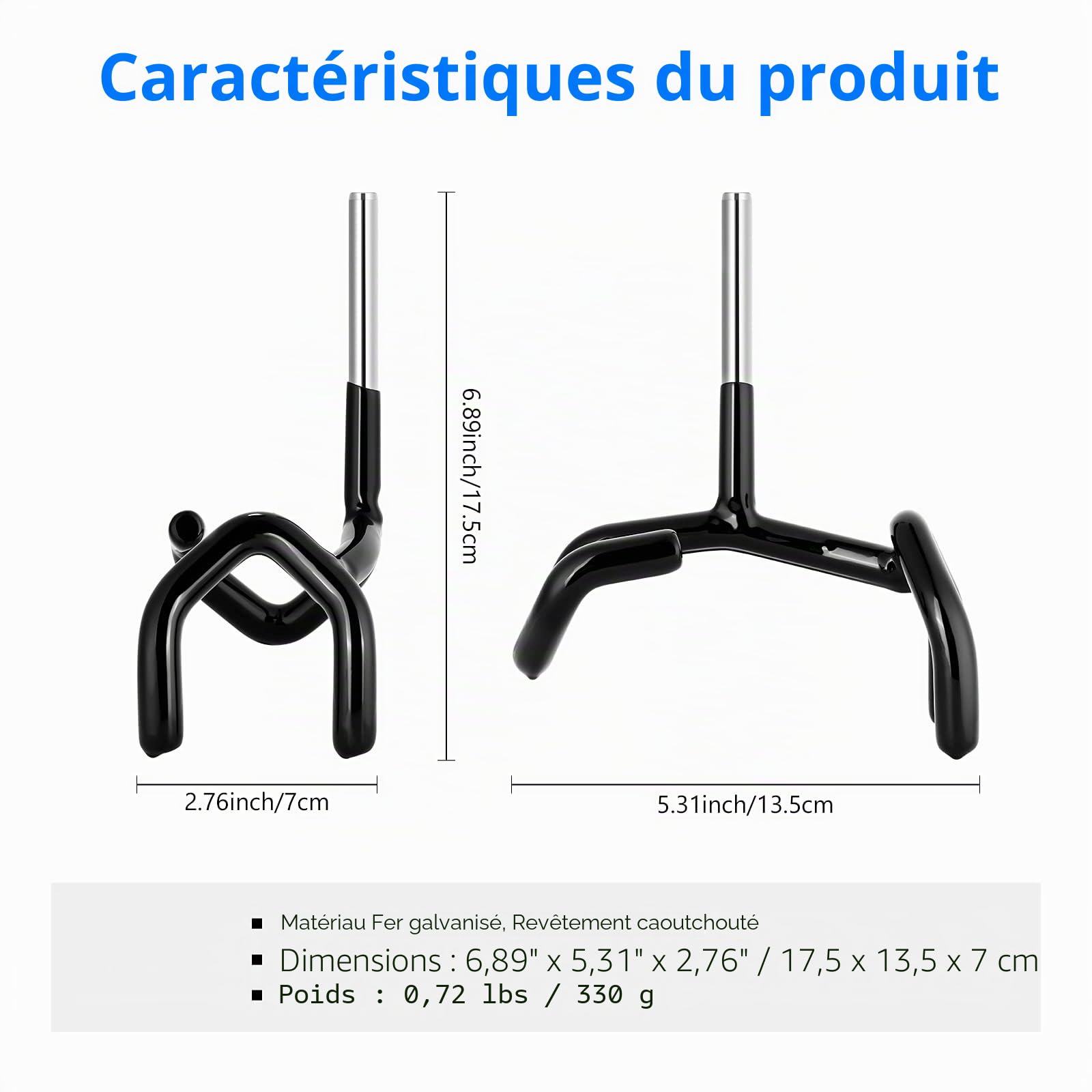 NEEWER Support de perche de microphone en métal pour pieds en C et pieds de micro, Noir