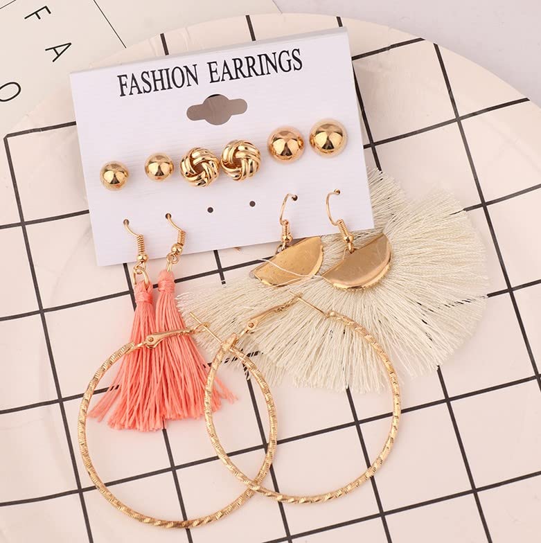 Image of ANNACREATIONS Stylish combo of pearl stud hoop earrings set for Women Girls