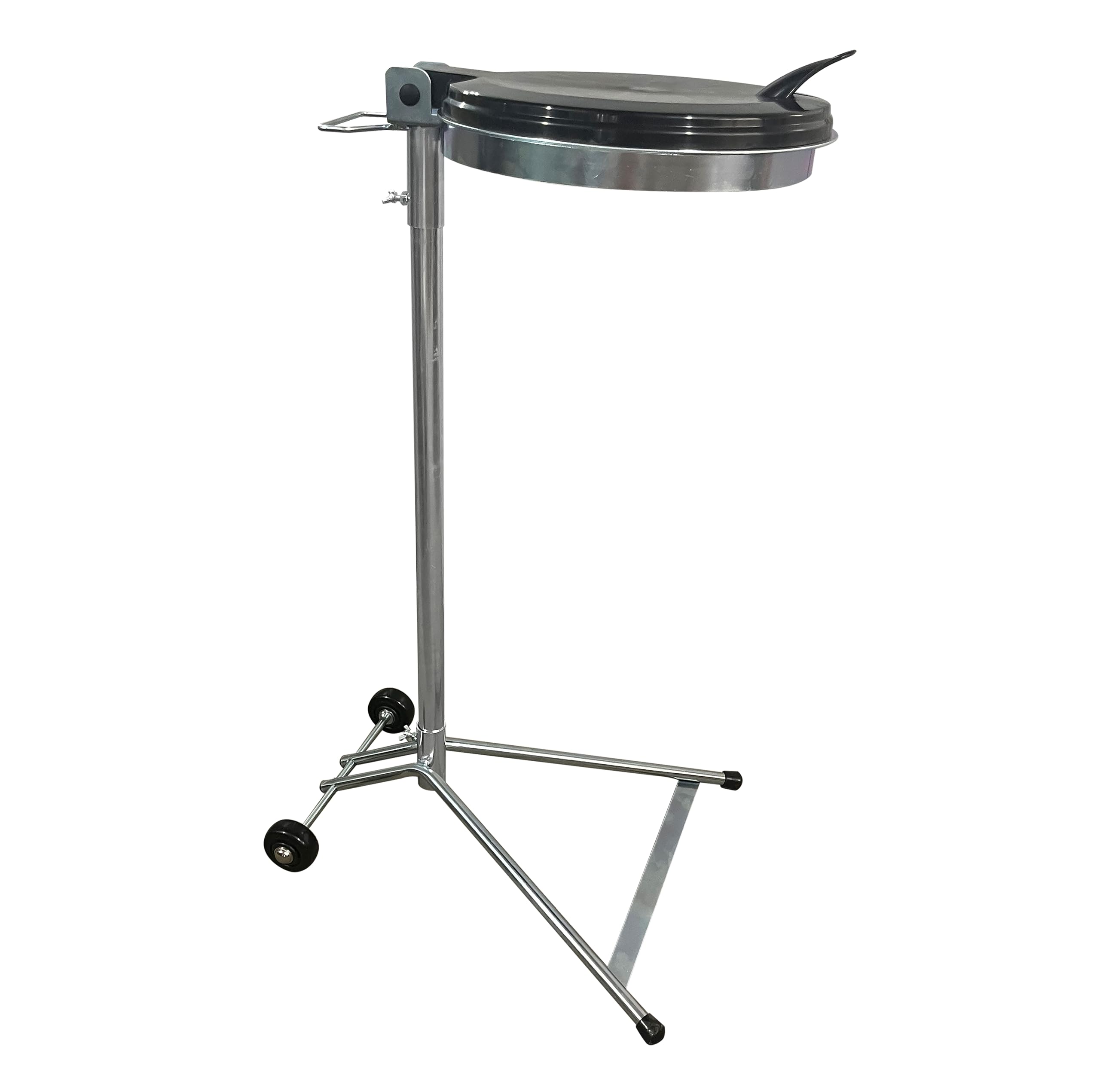 Soporte para bolsas de basura con tapa, 120 L, acero galvanizado, 40 x 40 x 100 cm, 2 ruedas