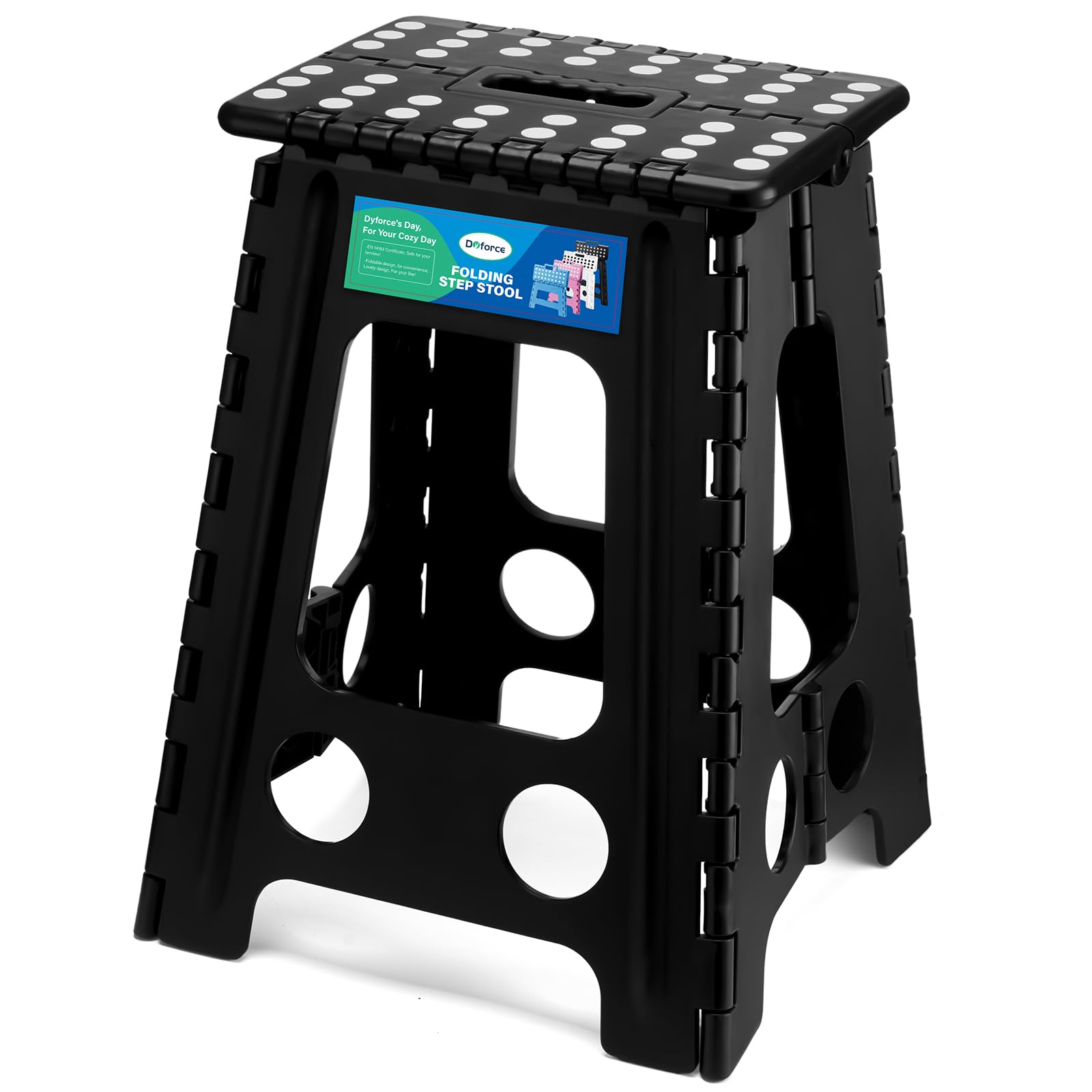 Dyforce Folding Step Stool 17.5 Inch,400lbs Foldable Step Stool for Adults