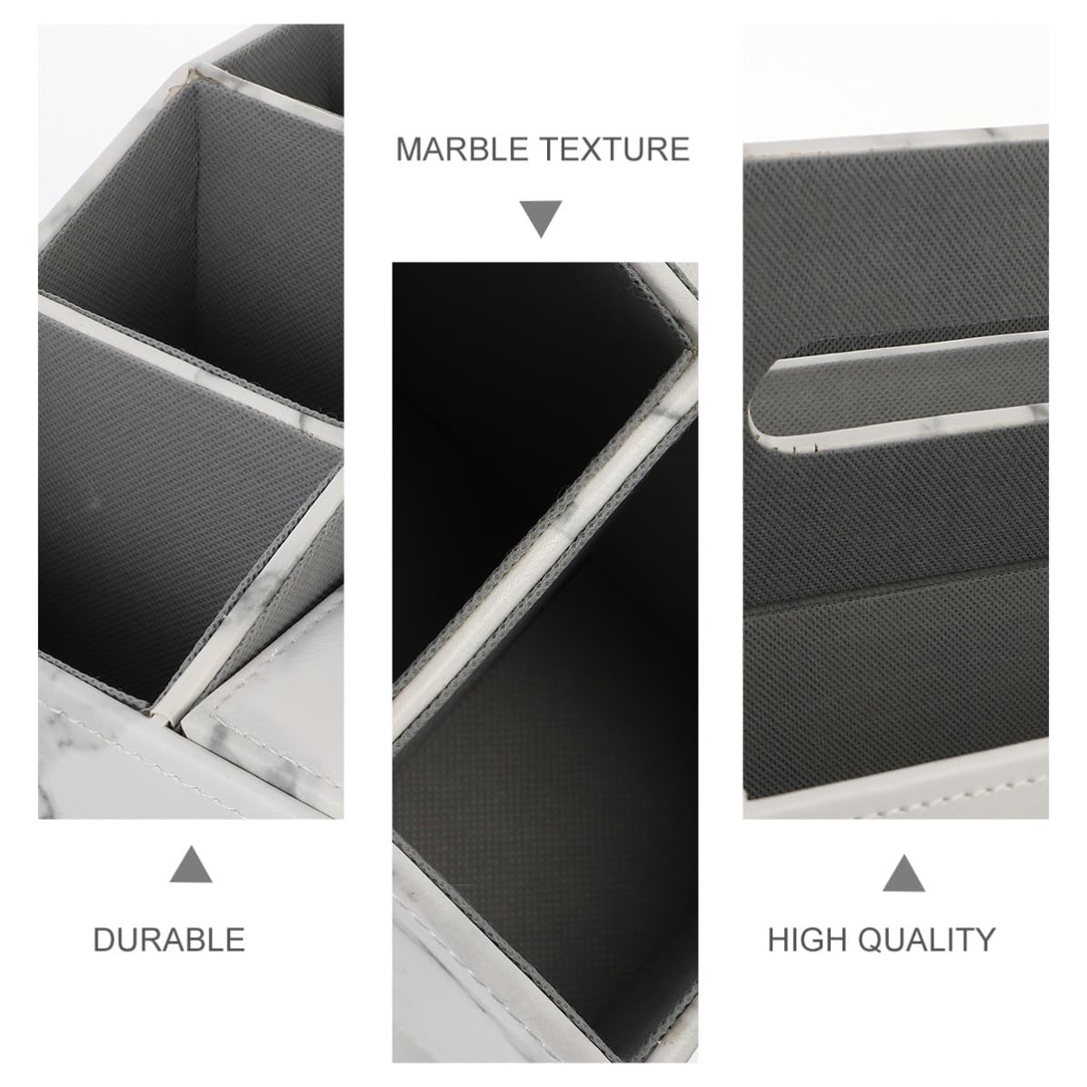 Caja Porta Pañuelos de Cuero y Madera Soporte para Control Remoto