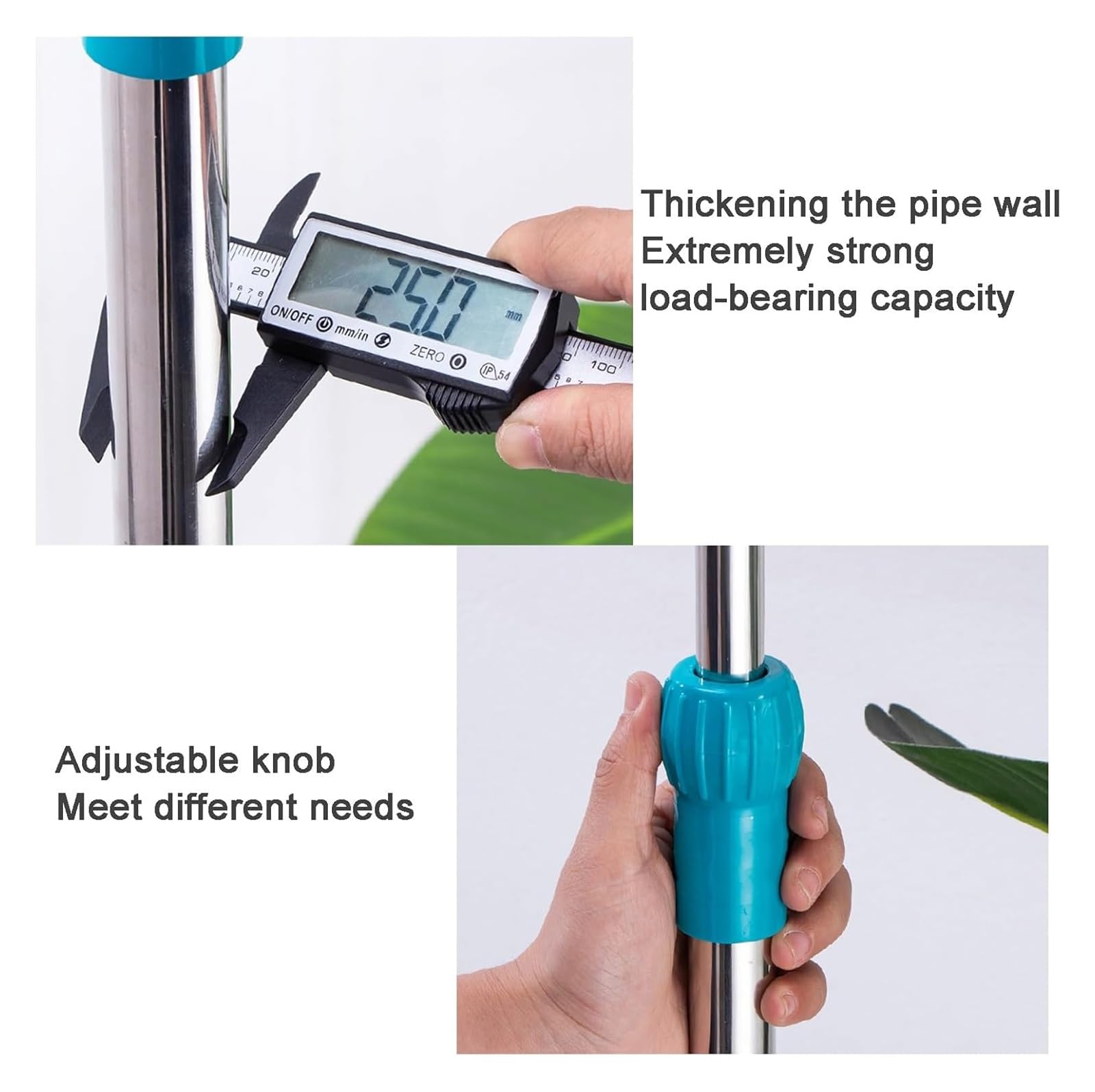 Tropfenhalter, rollender Tropfenhalter, medizinischer Rohrhalter, Tropfenstütze mit 4 Haken für Krankenhaus, Klinik, Rollstühle, Betten, häusliche Pflege (Blau 1)