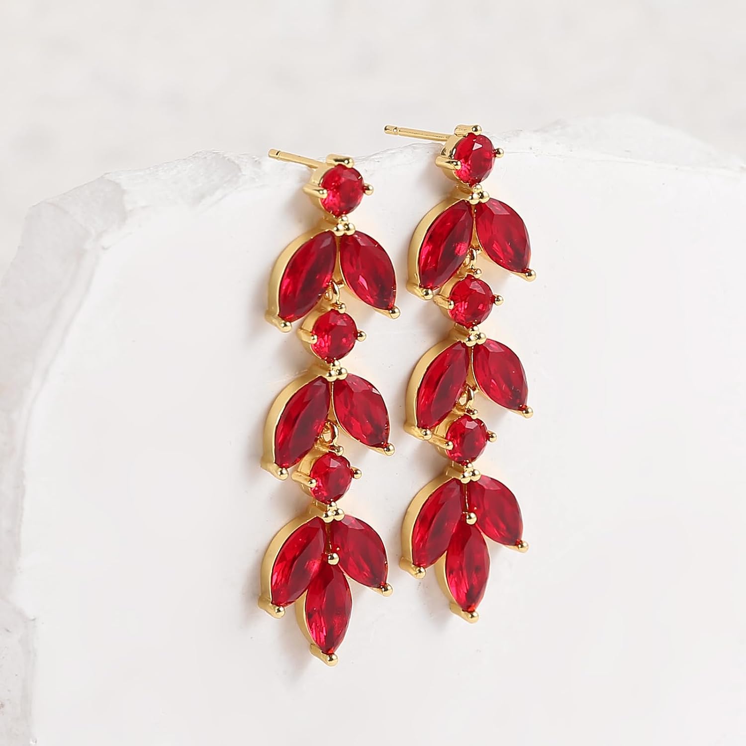 Cubic Zirconia Wedding Earrings for Bridal Elegant Rhinestone Crystal Drop Dangle Earrings for Women Bridesmaids Guest Party Prom Jewelry Trendy - Image 6