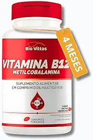 Vitamina B12 Metilcobalamina 120 Comprimidos Mastigáveis 1000mg [4 MESES DE DURAÇÃO]