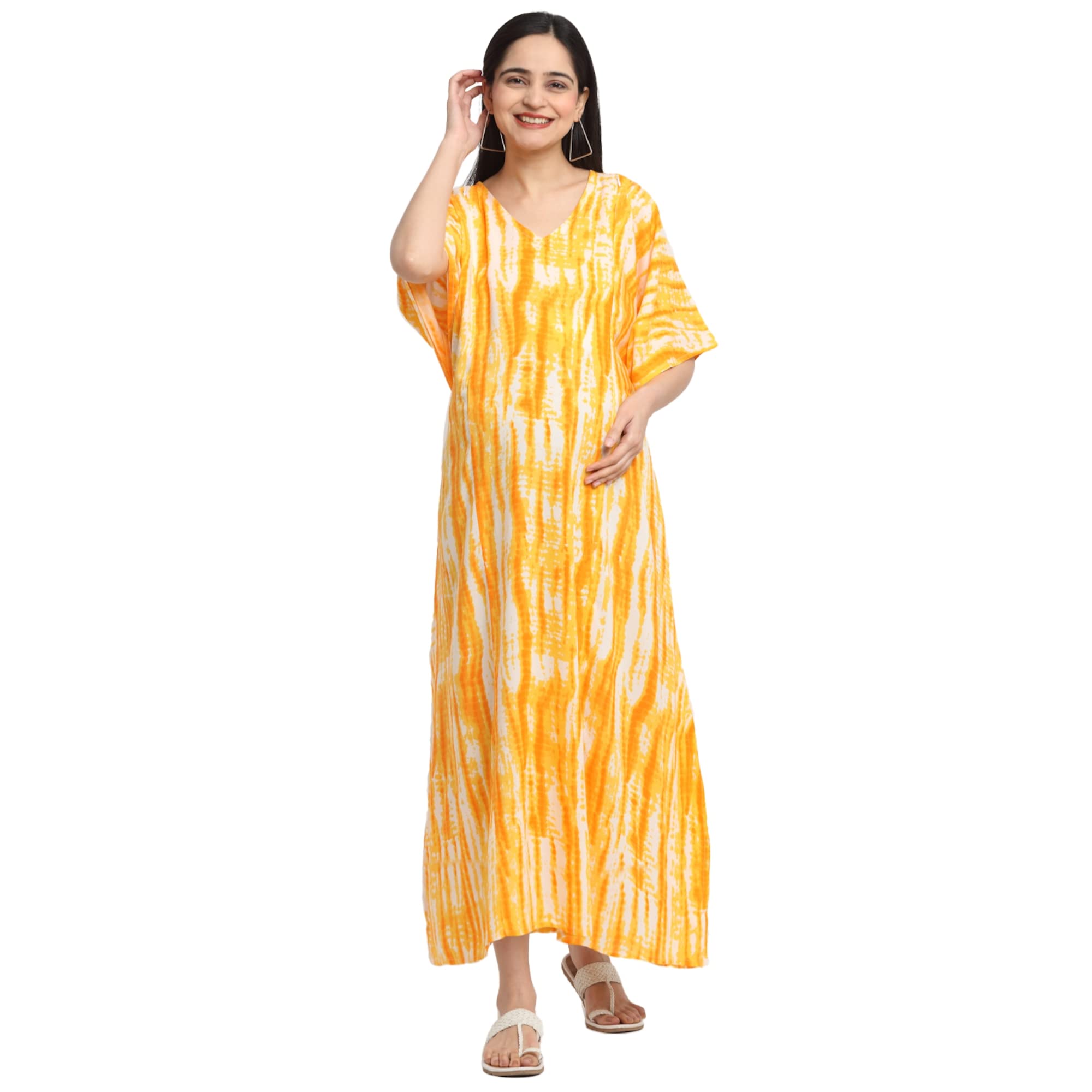 Maternity Dress for Women/Pre And Post Pregnancy Dress/Feeding Kaftan Maxi Dress/Nursing Dress With Zippers For Easy Feeding