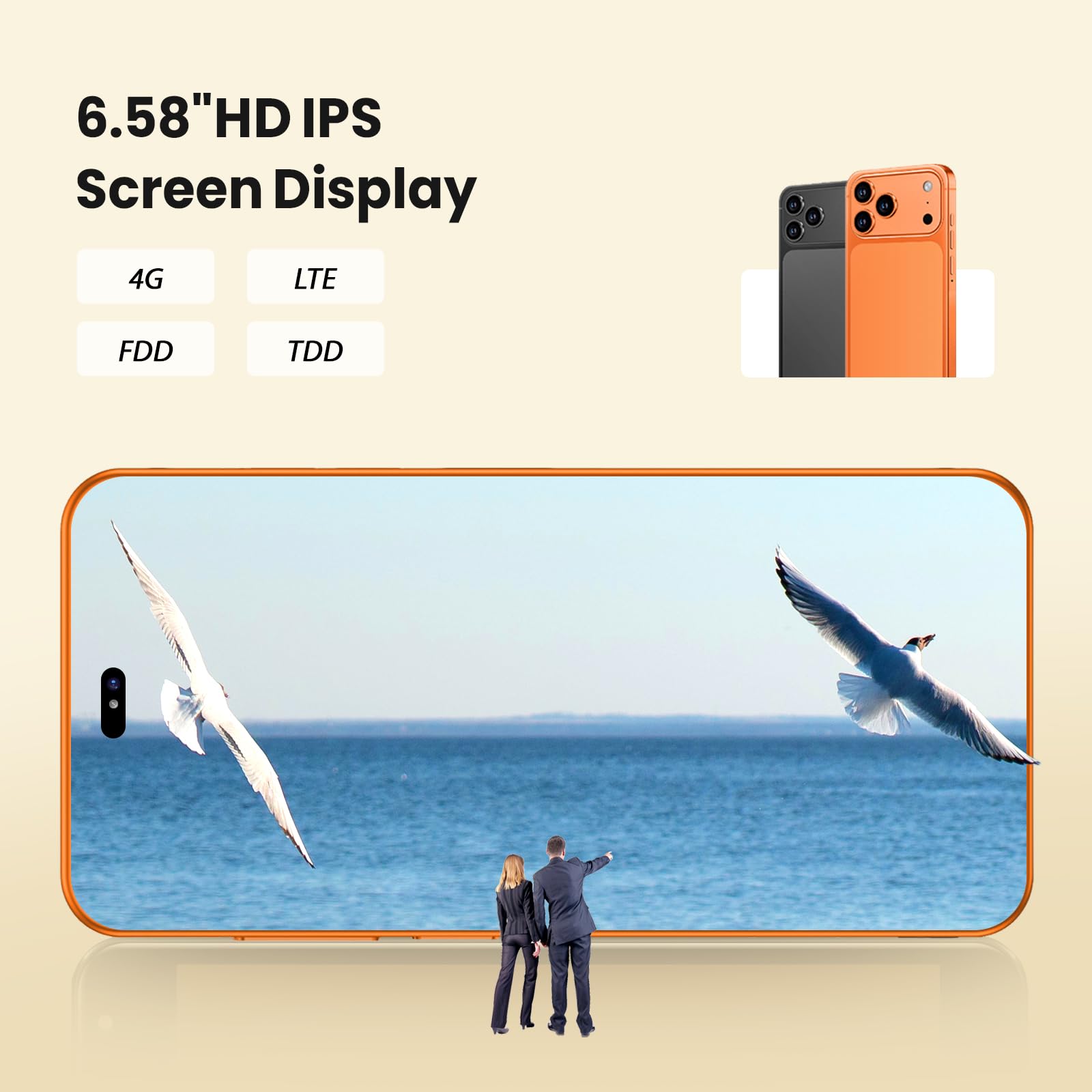 Desbloquear el teléfono, pantalla de 6,6 pulgadas, teléfono inteligente 4G - LTE , Cámara doble, 3GB RAM, 16GB ROM, expansión 128GB, doble tarjeta SIM, adecuado para usuarios primarios (black)