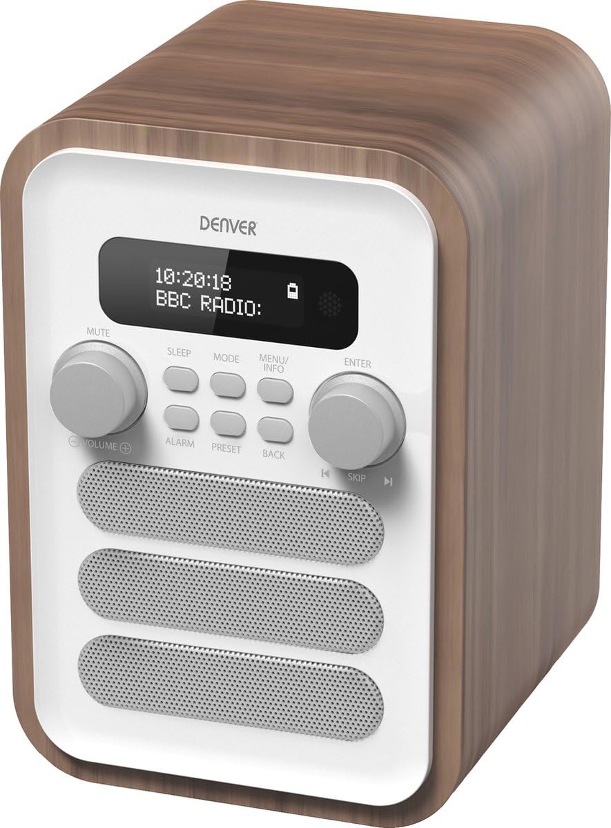 Denver DAB-48WHITE DAB + Radio Mit integriertem FM-Radio und Bluetooth-Funktion