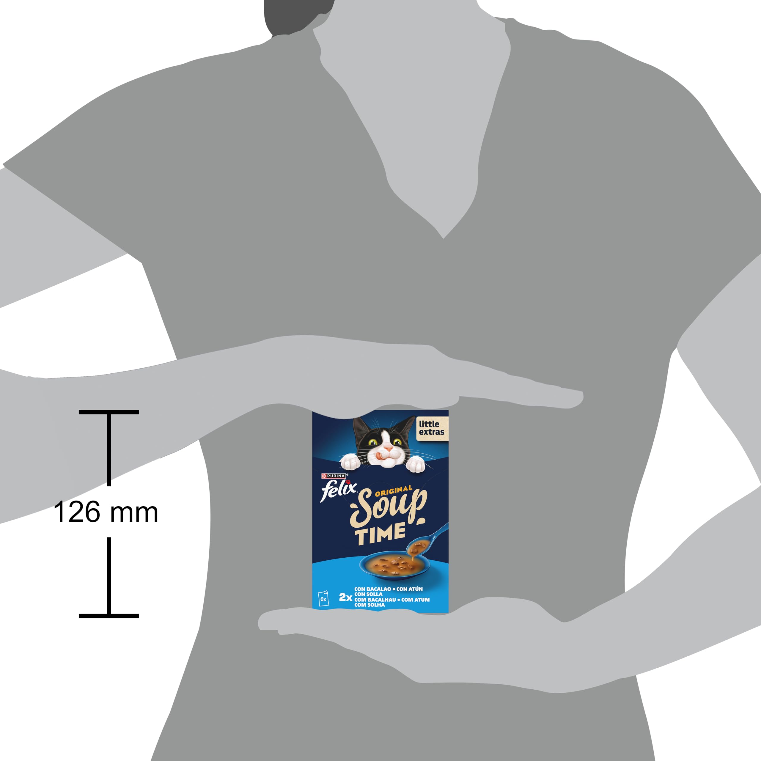 PURINA® FELIX® Soup Time Original con Bacalao 48 Unidades x 48gr