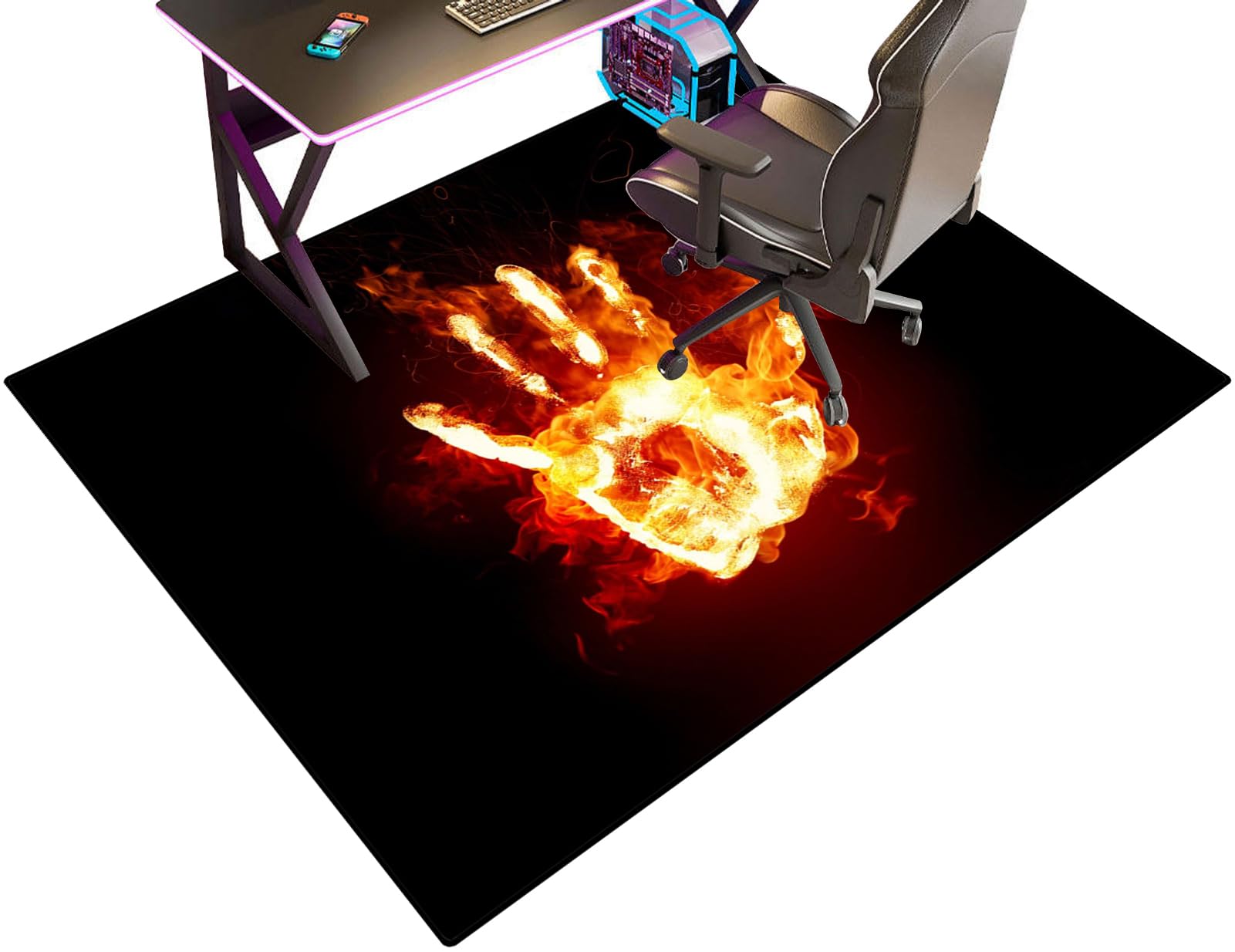 TOYOCC Office Chair Mat for Carpet and Hardwood Floor Gaming Chair Mat 80 x 120 cm Protector Chair Mats for Office Chair Floor Mat Non Slip Desk Computer Rolling Chair Mat for Home Office Gaming Room โ image 1