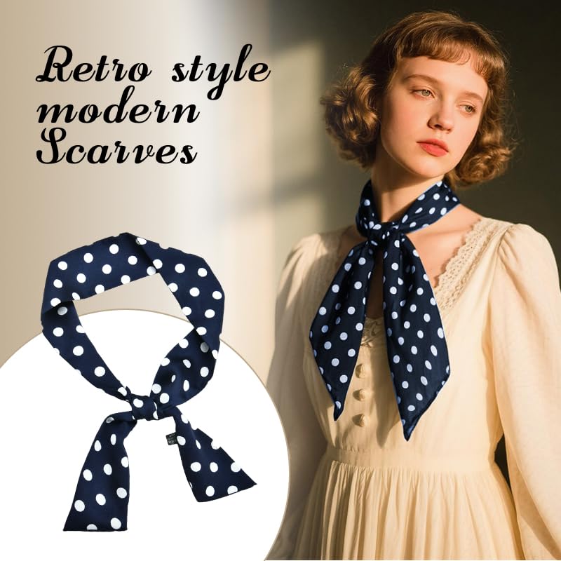 YALLNASL Vintage Cotton Polka Dot Neckerchief Scarf Polka Dot Neck Accessories for Women Girls Retro Party Halloween Costumes4