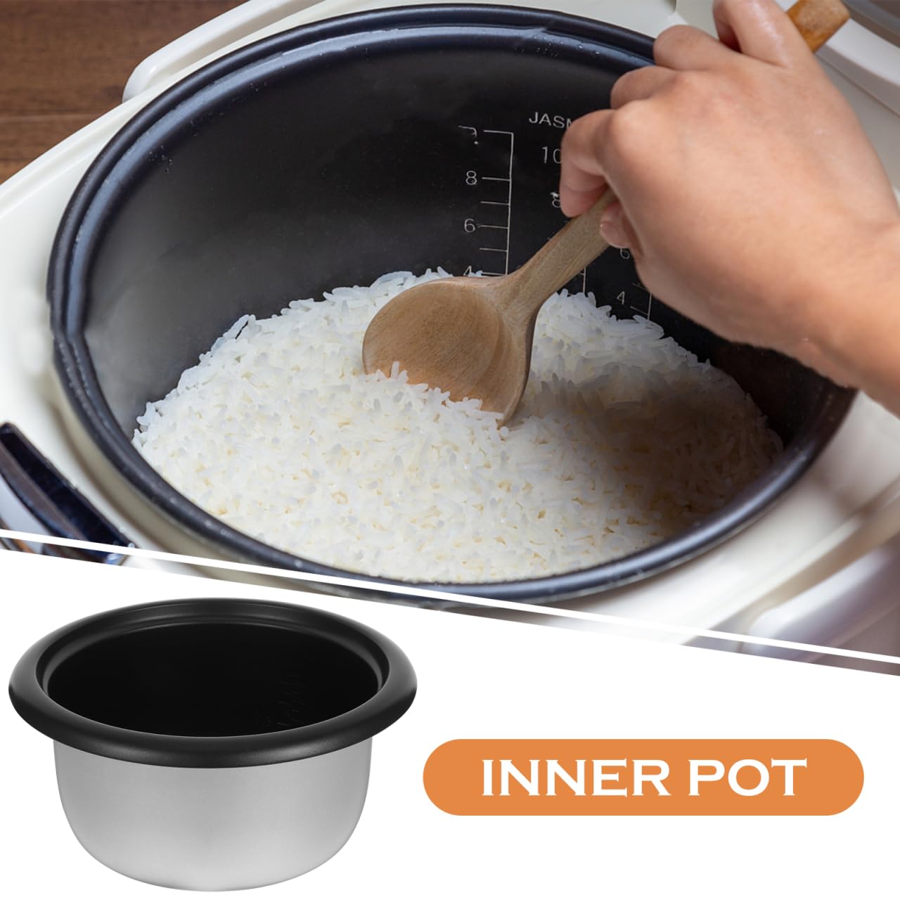 Amosfun Pot IntéRieur Cuiseur À Riz AntiadhéSif En Alliage D'Aluminium 10.55 Pouces De DiamèTre Remplacement Polyvalent Pour Cuiseur De Riz Maison HôTel Dortoir