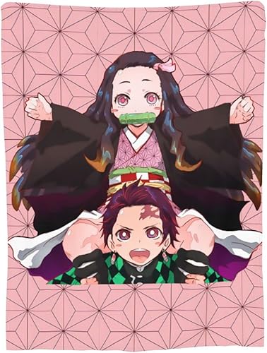 Miniatura 2 de Demon Anime Nezuko Kamado Kamado Tanjirou - Manta suave de franela de microfibra de vellón para sofá, sala de estar, dormitorio, cálida y ligera