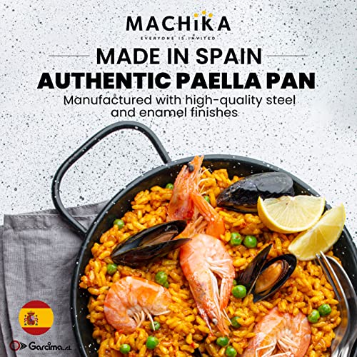 image for Machika Enameled Steel Skillet, Non Stick Paella Pan, Perfect for Camp