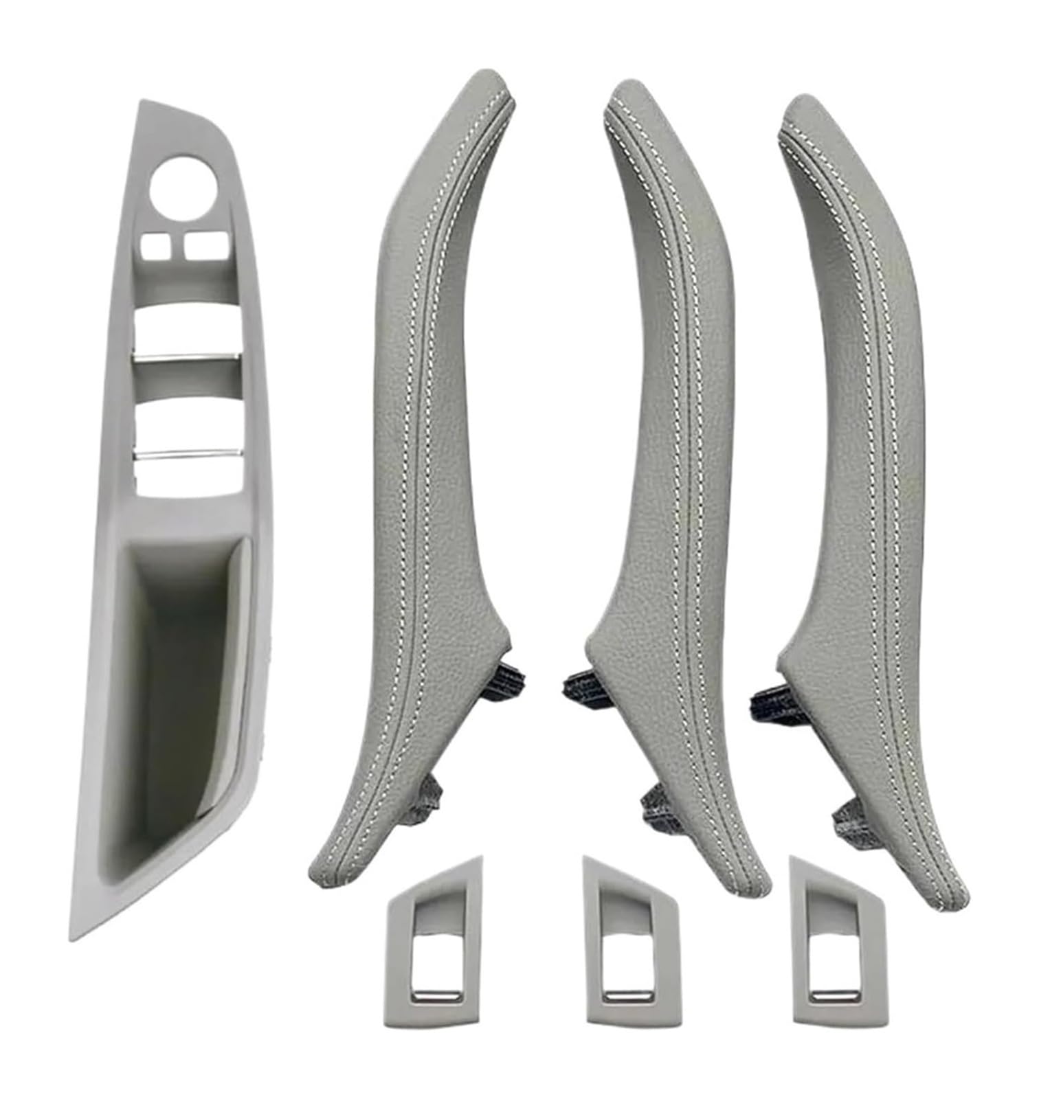 FANGZIQF Inner Door Pull Handles for 5 Series F10 F11 520 523 525 528 2010-2017 7PCS LHD Interior Window Lift Switch Armrest Cover(Gray,A)