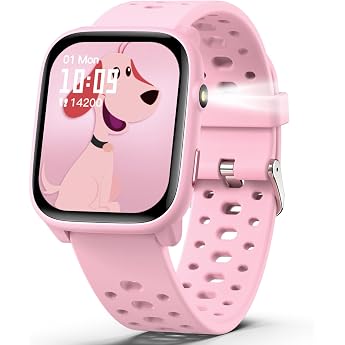 Children's Smartwatch for Girls and Boys IP68 Waterproof Fitness Activity Tracker Watch Heart Rate Sleep Monitor 100+ Sports Modes Pedometer Alarm Clock Children's Gifts for Teenagers from 5 Years