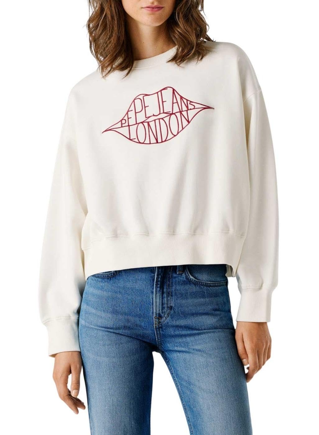 Pepe Jeans Bluza damska Bernis, biała (Mousse White), XS, biały (Mousse White), XS
