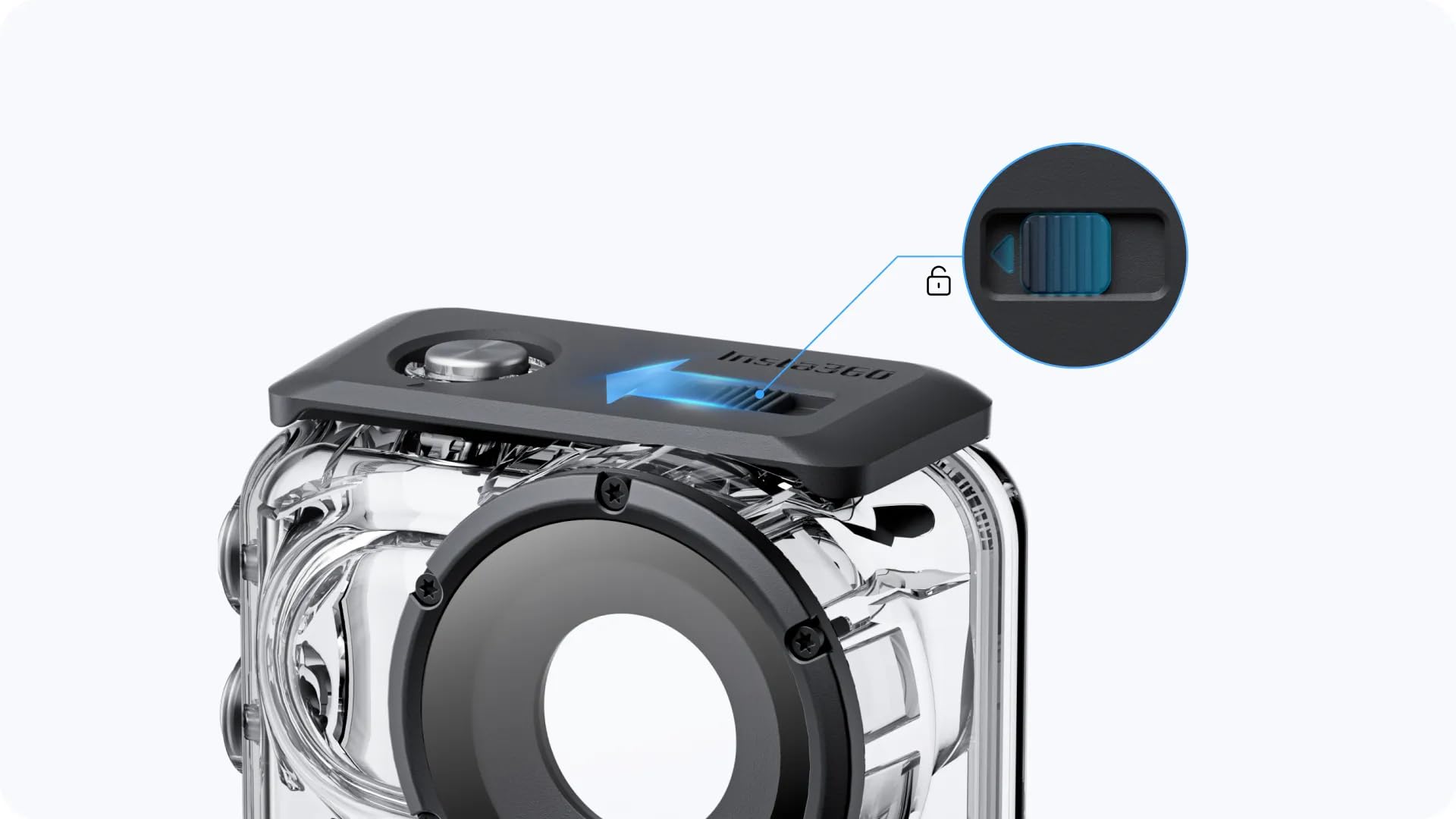 Insta360 Case Subacqueo per GO 3/GO 3S, impermeabile, Lenti in vetro, Trasparente