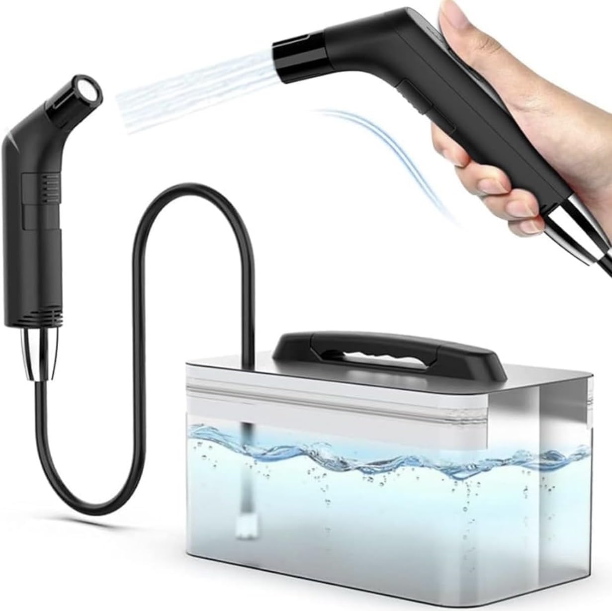 Portable Electric Bidet Sprayer – 2.3L Water Capacity, 800mAh Rechargeable Battery, Adjustable Water Pressure, Travel & Personal Hygiene Cleaner