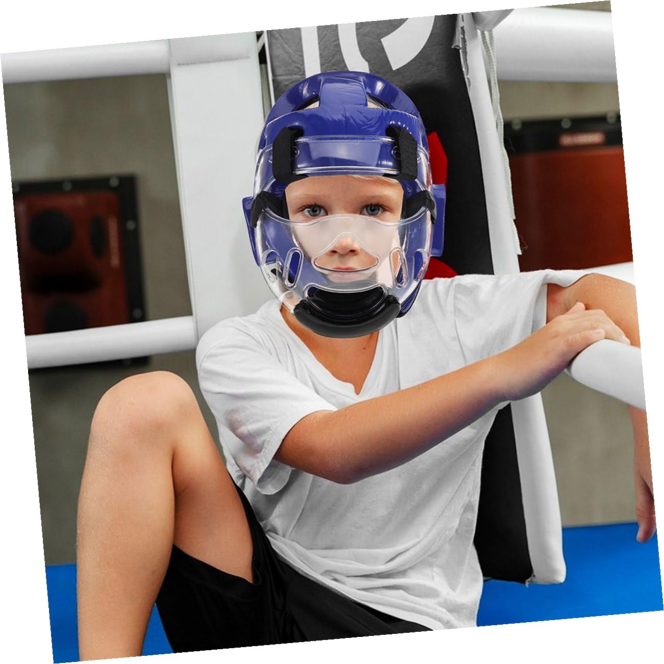 YARNOW Casco Taekwondo Regolabile con Visiera Protettiva per Sparring Karate Kickboxing Allenamento Sicuro e Traspirante Protezione Comfort per Ragazzi e Ragazze