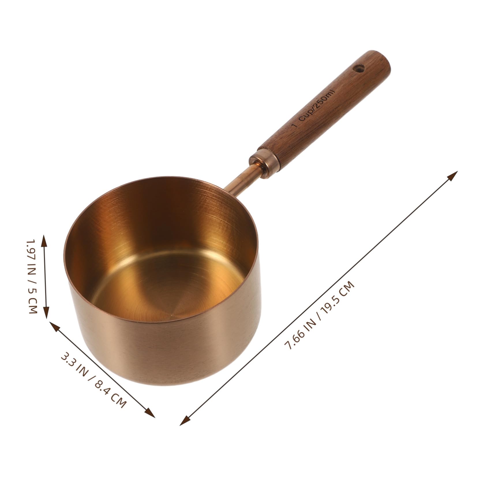 Ensemble de 8 Pièces Ustensiles Cuisine en Acier Inoxydable et Bois, Cuillères à Mesurer pour Ingrédients Liquides et Secs, Compatibles Lave-vaisselle, pour Préparation Café