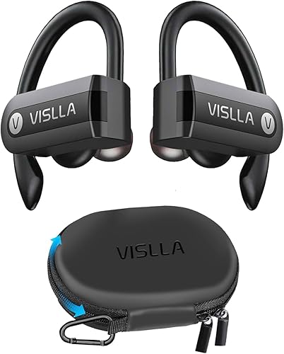 Vislla Auriculares inalámbricos con micrófono, auriculares Bluetooth sobre la oreja, tiempo de reproducción de 70 horas, vitrina de cuero,