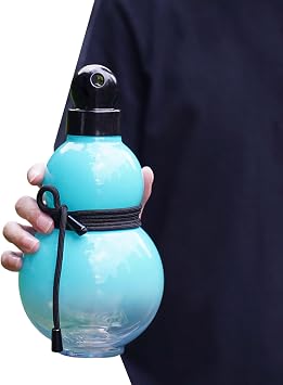 Camping Kettle, 1000ml Gourd Water Bottle Gourd Sports Gym Gourd Shape Travel Crossbody Water Bottle for Gym