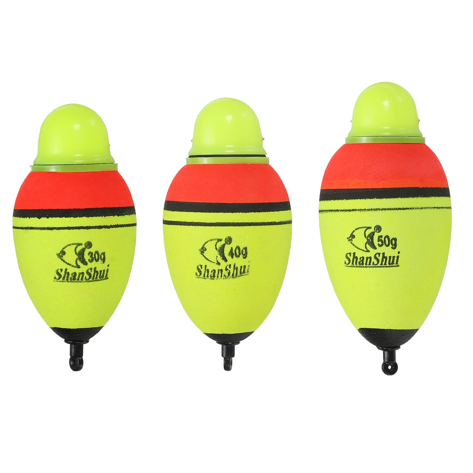 PATIKIL 1oz 1.4oz 1.8oz Lighted Fishing Slip Bobbers, 1 Pack EVA Green Red LED Light Up Fishing Float for Night Fishing, Yellow